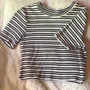 ⭐️3/$20⭐️ Soft, black and white stripe crop top